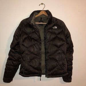 Brown Puffy North Face Jacket
